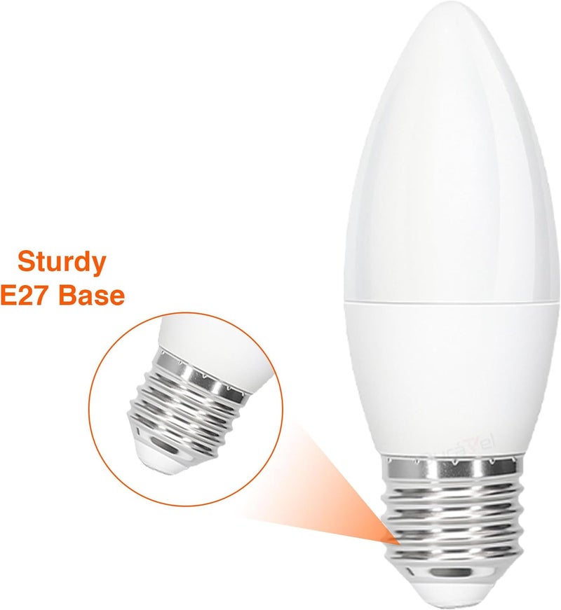 Duravel مصباح LED شمعة دورافيل 7 واط، قاعدة E27، أبيض دافئ، مصقول (عبوة من 10) - Image 3